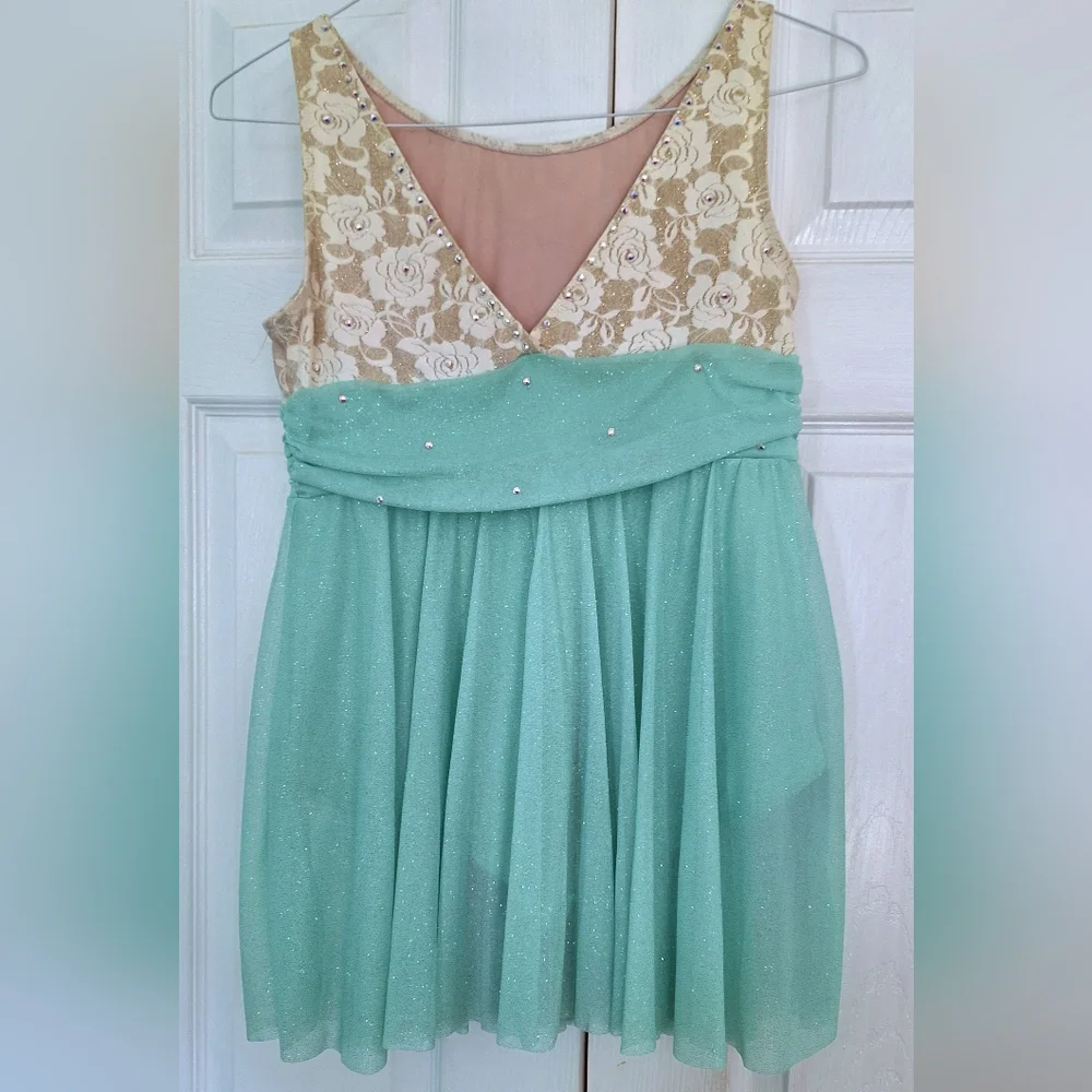 Weissman Mint Green and Ivory Lyrical Dance Costume